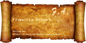 Franczia Albert névjegykártya