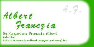 albert franczia business card